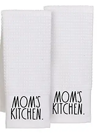 Rae Dunn Set of 2 Hand Towels for Kitchen and Bathroom, 100% Cotton, Embroidered Mother's Day Dish Towels 16 Inches x 26 Inches Decorative Hand