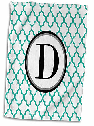 Initial "D" Mud Pie Initial Baby Blue and Green Hooded Towel NWT 