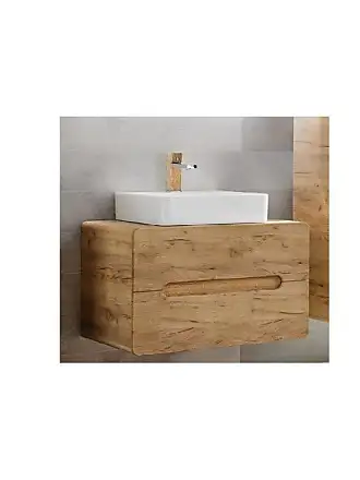 Colonne salle de bain avec panier à linge intégré Aruba White