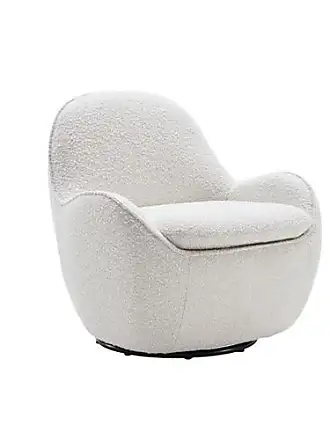 Fauteuil pivotant en tissu bouclette blanc OTTADEN