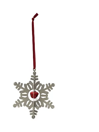 Demdaco Rustic Snowflake Classic White 8 inch Iron Hanging Christmas Ornament Set of 3