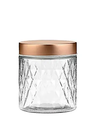 MyGift Clear Glass & Copper-tone Kitchen & Bath Storage Containers, Set of 3