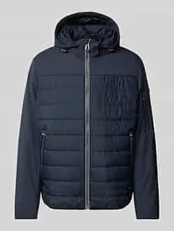 Bugatti authentic Tech-Down Jacke Winterjacke Steppjacke Daunenjacke Samt Warm Winter Dunkelgrün