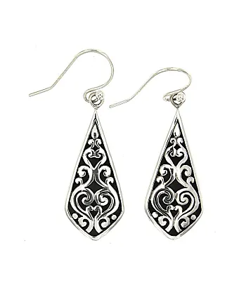 SAMUEL B. Sterling on sale Silver Beaded Filigree Huggie Earrings, Silver/Black, NWT