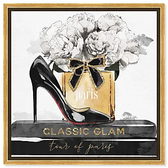 Oliver Gal 'Infinite Glam Amethyst' Fashion and Glam Wall Art Framed Print Perfumes - Purple, Black - 10 x 15 - Gold