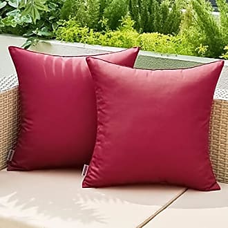 Outdoor Set of 4 Waterproof Throw Pillow Covers 18x18 Inches, Pink