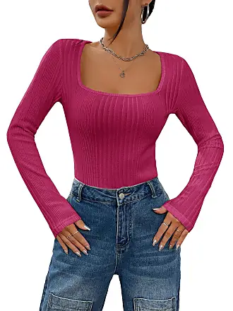 Women Y2k Square Neck T-Shirt Long Sleeve Lace Trim Crop Top Slim Fit  Stretchy Blouse Top Aesthetic Clothes : : Clothing, Shoes &  Accessories