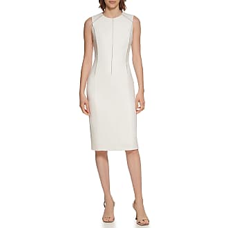 Calvin Klein Womens Short Sleeve Maxi Gown Shealth with Rhinestone Details, Cream, 12