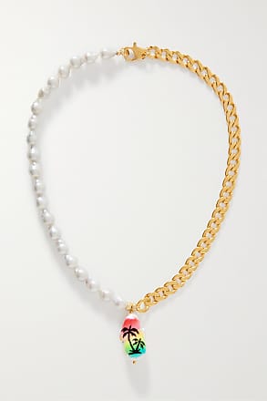 Damen Schmuck Halsketten Joolz by Martha Calvo Buena Vista Kette Mit Perlen Und Vergoldeten Details in Weiß 