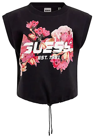 T shirt Guess Crest da donna nera