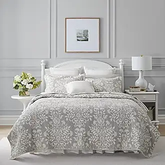 Laura Ashley Felicity Collection Quilt Set-100% Cotton, Reversible, All  Season Bedding with Matching Sham(s), Pre-Washed for Added Softness, Queen