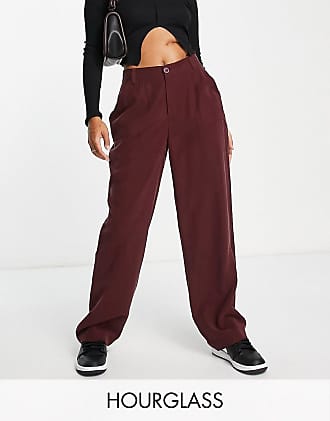 ASOS DESIGN Tall cigarette smart pants with large dog tooth in gray