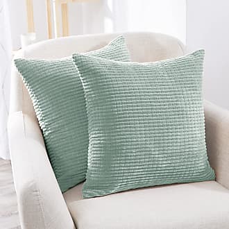 2Pcs Living Coral Throw Pillows Covers Corn Corduroy Striped Sofa Decor 24 x 24" 
