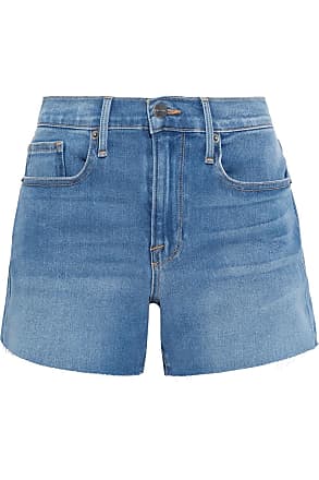 Damen Bekleidung Kurze Hosen Jeans-Shorts und Denim-Shorts Versace Denim I Ventagli Patchwork-Jeansshorts in Blau 