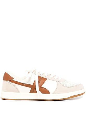 tory burch hank logo leather-trimmed sneakers