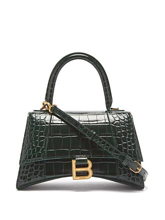 NWT Balenciaga Gossip Embossed Crocodile Shoulder Bag, Leather Dark Green,  BB