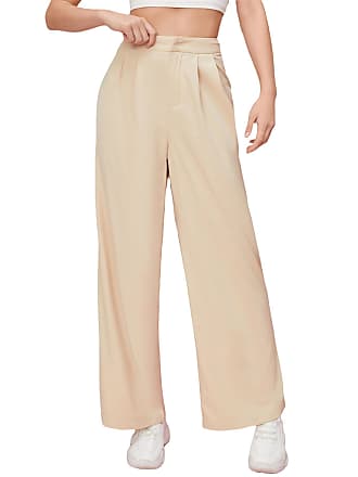 Womens Tapered/Carrot Pants Casual Elastic Waist High Waist Camel XS