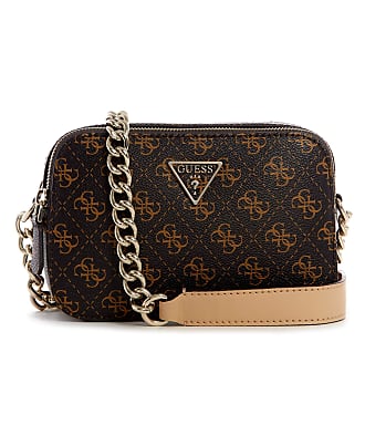 GUESS Sestri Convertible Crossbody Flap, Latte Logo/Brown: Handbags