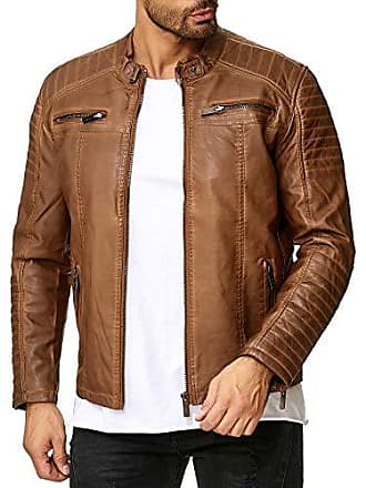 Homme Cuir Synthétique Veste Outdoor Moto Stand Collar Slim Fit Casual MOTARD D