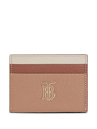 Grainy Leather TB Folding Wallet in Dusky Pink - Women