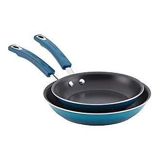 Rachael Ray Nitro Cast Iron Roasting Pan, 9-Inch x 13-Inch, Agave Blue