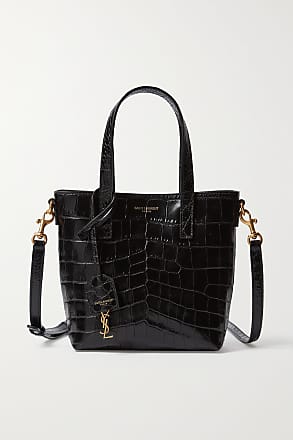 SAINT LAURENT Toy mini croc-effect leather tote