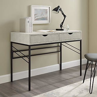 SAFAVIEH Couture Home Collection Teresa Walnut Brown/White Marble 2-Drawer Office Computer Writing Desk SFV8717A 