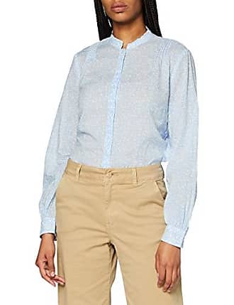 Mode Blouses Blouse-chemisiers Marc O’Polo Marc O\u2019Polo Blouse-chemisier bleu-blanc imprim\u00e9 allover style d\u2019affaires 