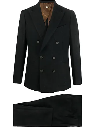 Abito completo uomo Diamond sartoriale nero rigato vestito gessato elegante