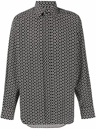 Tom Ford motif-print long-sleeve shirt - men - Cotton/Cupro - 38 - Black