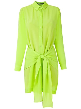 green silk shirt dress