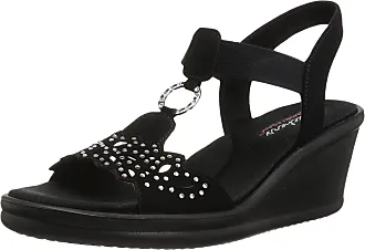 Skechers cali rumblers sparkle on women's wedge outlet sandals