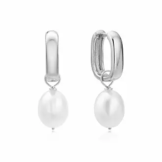 Lily Cross Hook Stud: (White CZ)  Lily Cross Hook Piercing (White