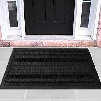 Ottomanson Lifesaver Indoor/Outdoor Utility Ribbed Doormat, Black, 2' x 3