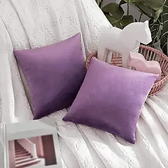 Soft Corduroy Striped Velvet Series Decorative Throw Pillow, 18 inch x 18 inch, Violet Purple, 2 Pack