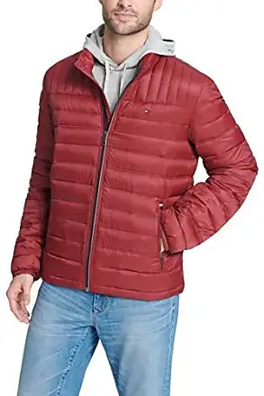 Tommy Hilfiger - Denim Tech Bomber DM0DM02851 673- Winter Bomber Jacket -  Red, Mens \ Tommy Hilfiger