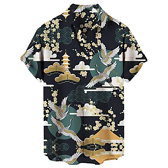 NQyIOS Men's Hawaiian Floral Shirts Casual Printed Summer Regular