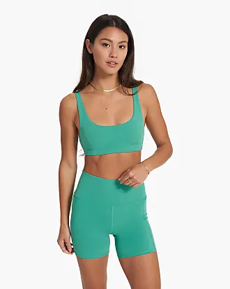 Alo - Flash Open Back Foil Faux Leather Sports Bra in Midnight Green at  Nordstrom