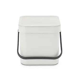 Sterilite 10438004 7.5 Gallon TouchTop Wastebasket with Titanium Latch,  White (4 Pack)