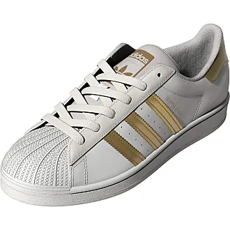 adidas Originals Tênis masculino Super Star, Branco/dourado metálico/goma,  4.5 : : Moda