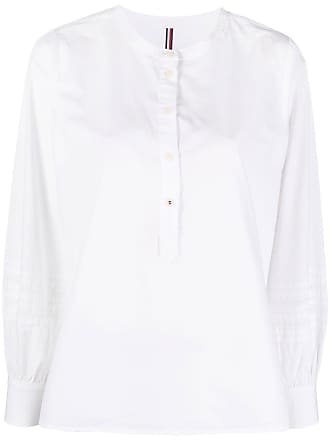 Ladies blouse viscose solid v-neck blouse long sleeve de Tommy Hilfiger de color Gris Mujer Ropa de Camisetas y tops de Blusas 