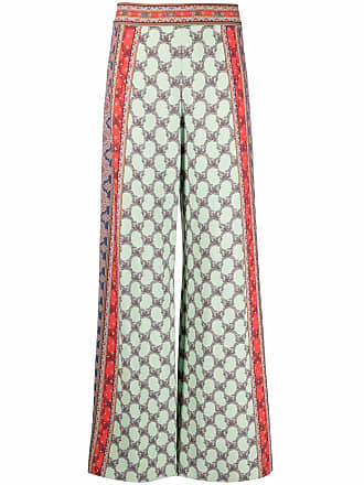 Alice & Olivia paisley wide-leg trousers - women - Polyester/Polyester/Spandex/Elastane - 4 - Green