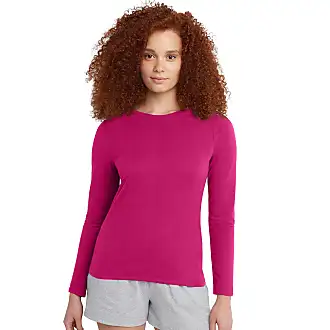 Hanes Womens Originals Long Sleeve Cotton V-Neck T-Shirt