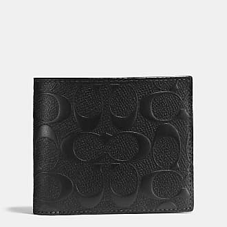 Coach Men's 3 in 1 Signature Black Leather Embossed Wallet