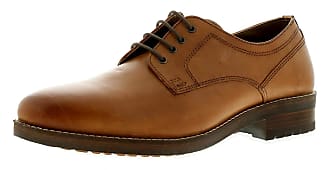 red tape tan derby shoes