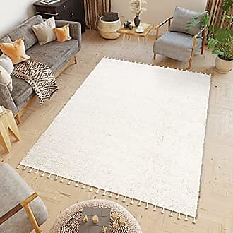 Teppich Fransen Langflor Modern Marokkanisch Schlafzimmer Wohnzimmer Boho ÖKOTEX 