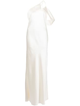 Michelle Mason bias-cut one-shoulder gown - women - Silk - 10 - White