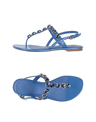 Leather sandals Tory Burch Blue size 6 US in Leather - 24979721