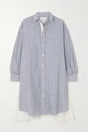 Brunello Cucinelli Pleated Bib Belted Shirt Dress