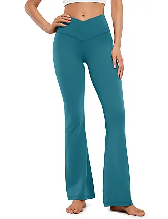 QWANG Flare Leggings, Crossover Yoga Pants with Tummy Control, High-Waisted  and Wide Leg